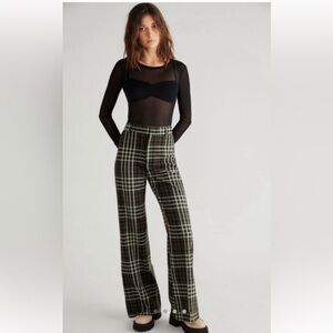 Plaid Wide Leg Trousers Free People Jules Pant